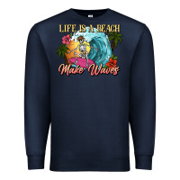 Navy Life is a beach make waves skeleton Premium Sweatshirt - NancyCooperArtShop