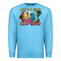 Ocean Blue Life is a beach make waves skeleton Premium Sweatshirt - NancyCooperArtShop