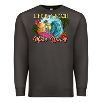 Smoke Life is a beach make waves skeleton Premium Sweatshirt - NancyCooperArtShop