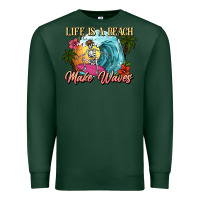 Sports Green Life is a beach make waves skeleton Premium Sweatshirt - NancyCooperArtShop