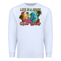 White Life is a beach make waves skeleton Premium Sweatshirt - NancyCooperArtShop