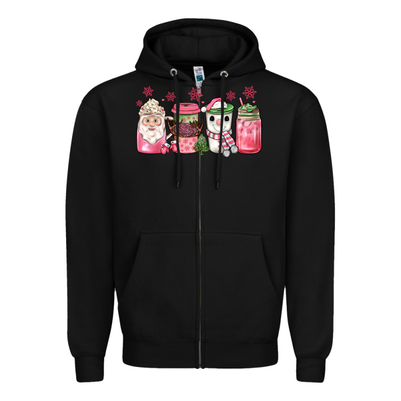 Pink Christmas Coffee Zipper Hoodie by JahusDesignShop | Teevron