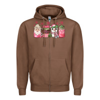 Chestnut pink Christmas coffee Zipper Hoodie - JahusDesignShop