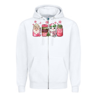 White pink Christmas coffee Zipper Hoodie - JahusDesignShop