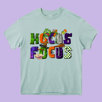 Hocus Focus Teacher Halloween Heavy Core Tee Designed By Lillyallendesigns