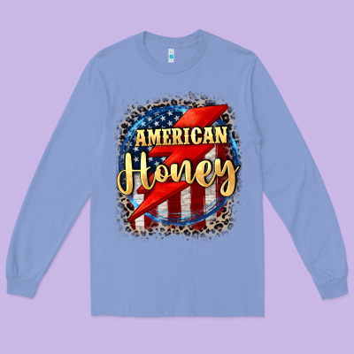 American Honey 4th Of July Long Sleeve Tee Designed By Cowgirlartshop