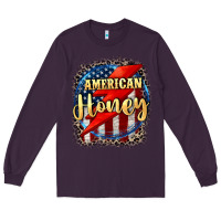 Plum American honey 4th of july Long Sleeve Tee - CowGirlArtShop