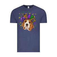 Vintage Denim Mardi gras beagle Vintage Tee - RanaPortraitStore
