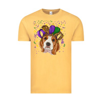 Vintage Mustard Mardi gras beagle Vintage Tee - RanaPortraitStore