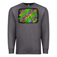 Charcoal Heather mardi gras fleur de lis background Premium Sweatshirt - Jasminsmagicworld