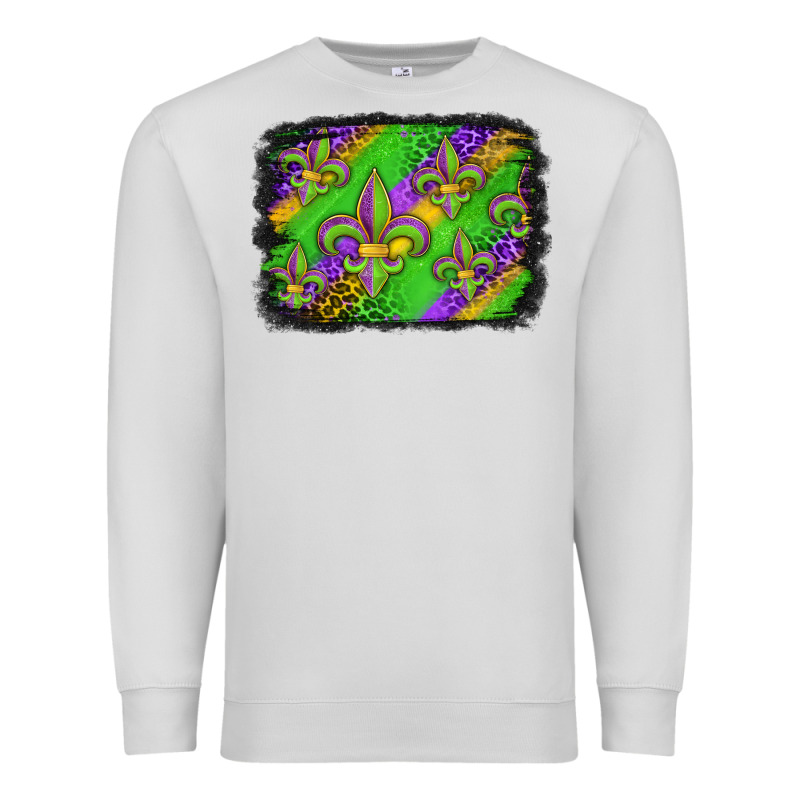 Mardi Gras Fleur De Lis Background Premium Sweatshirt by Jasminsmagicworld | Teevron