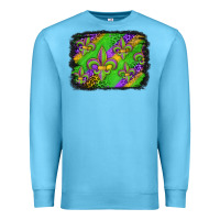Ocean Blue mardi gras fleur de lis background Premium Sweatshirt - Jasminsmagicworld