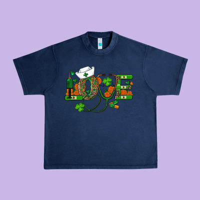 St Patricks Day Love Nurse Urban Heavy Tee Designed By Ranaportraitstore