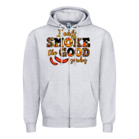 Heather Grey i only smoke the good smokes Zipper Hoodie - AdoDesignShop
