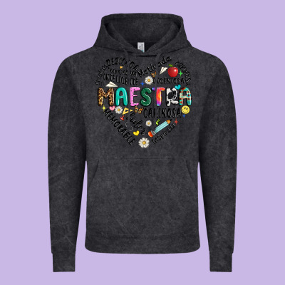 Retro Maestra Word Vintage Hoodie Designed By Jahusdesignshop