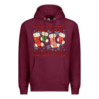 Burgundy stockings were hung by chimney Premium Hoodie - MaliasSmallBusiness