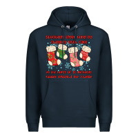 Navy stockings were hung by chimney Premium Hoodie - MaliasSmallBusiness