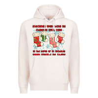Pale Pink stockings were hung by chimney Premium Hoodie - MaliasSmallBusiness