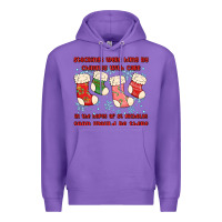 Purple stockings were hung by chimney Premium Hoodie - MaliasSmallBusiness