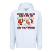 White stockings were hung by chimney Premium Hoodie - MaliasSmallBusiness