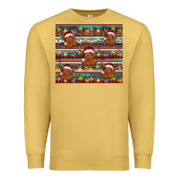 Antique Gold christmas turquoise serape highland cow Premium Sweatshirt - BarkalooDesign