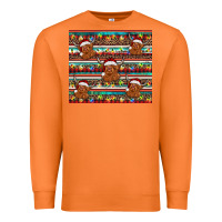 Carrot christmas turquoise serape highland cow Premium Sweatshirt - BarkalooDesign