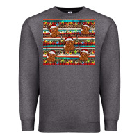 Charcoal Heather christmas turquoise serape highland cow Premium Sweatshirt - BarkalooDesign