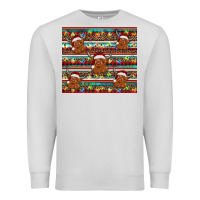 Dove Grey christmas turquoise serape highland cow Premium Sweatshirt - BarkalooDesign