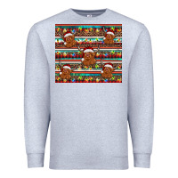 Heather Grey christmas turquoise serape highland cow Premium Sweatshirt - BarkalooDesign