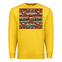 Lemon christmas turquoise serape highland cow Premium Sweatshirt - BarkalooDesign