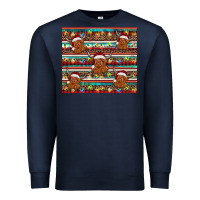 Navy christmas turquoise serape highland cow Premium Sweatshirt - BarkalooDesign