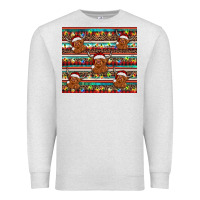 Oatmeal Heather christmas turquoise serape highland cow Premium Sweatshirt - BarkalooDesign