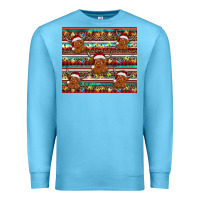 Ocean Blue christmas turquoise serape highland cow Premium Sweatshirt - BarkalooDesign