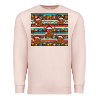 Pale Pink christmas turquoise serape highland cow Premium Sweatshirt - BarkalooDesign
