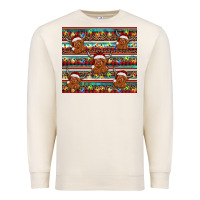 Sandshell christmas turquoise serape highland cow Premium Sweatshirt - BarkalooDesign