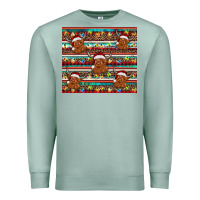 Seafoam christmas turquoise serape highland cow Premium Sweatshirt - BarkalooDesign