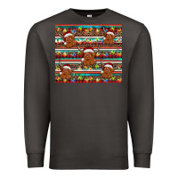 Smoke christmas turquoise serape highland cow Premium Sweatshirt - BarkalooDesign