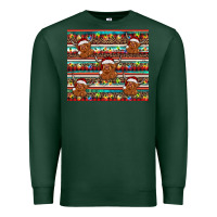 Sports Green christmas turquoise serape highland cow Premium Sweatshirt - BarkalooDesign