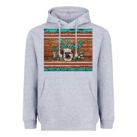 Heather Grey show mom aztec cowhide leopard heifer Heavyweight Hoodie - Artiststas