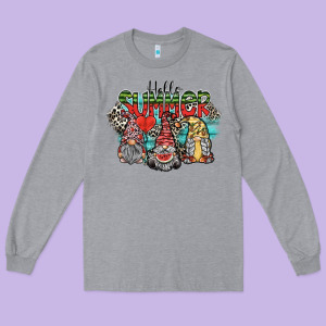 Hello Summer Long Sleeve Tee Designed By Sublimationcraftshop