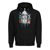 Black winter gnome coffee Zipper Hoodie - JahusDesignShop