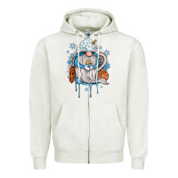 Winter Gnome Coffee Zipper Hoodie | Teevron