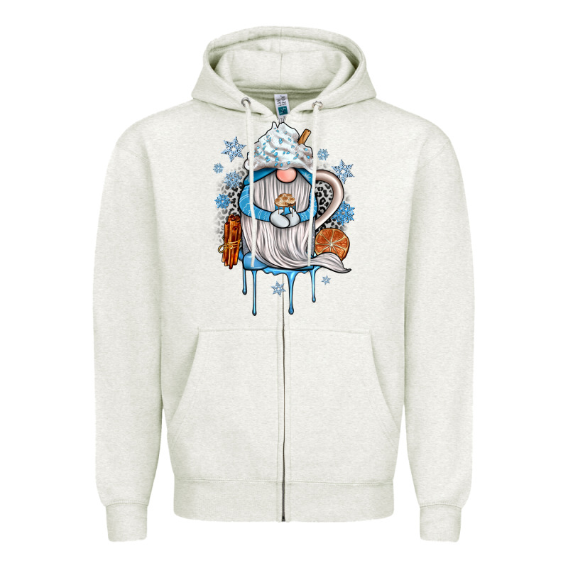 Winter Gnome Coffee Zipper Hoodie by JahusDesignShop | Teevron