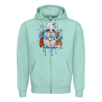 Seafoam winter gnome coffee Zipper Hoodie - JahusDesignShop