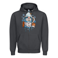 Smoke winter gnome coffee Zipper Hoodie - JahusDesignShop