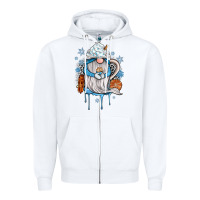 White winter gnome coffee Zipper Hoodie - JahusDesignShop