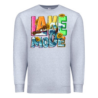 Heather Grey Lake mode summer Premium Sweatshirt - NancyCooperArtShop