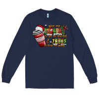 Navy Coffee  Jesus Long Sleeve Tee - CowhideDigitalArt