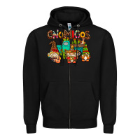 Black gnomigos Zipper Hoodie - AdoDesignShop