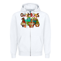 White gnomigos Zipper Hoodie - AdoDesignShop
